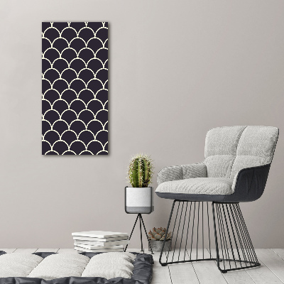 Cuadro decorativo en cristal con canto pulido vertical escamas de pescado
