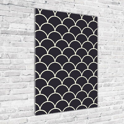 Cuadro decorativo en cristal con canto pulido vertical escamas de pescado