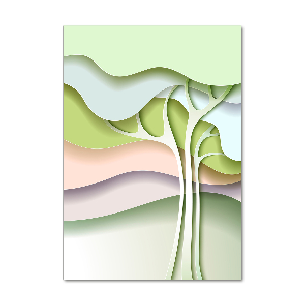 Cuadro de vidrio templado 4mm para pared vertical Árbol abstracto