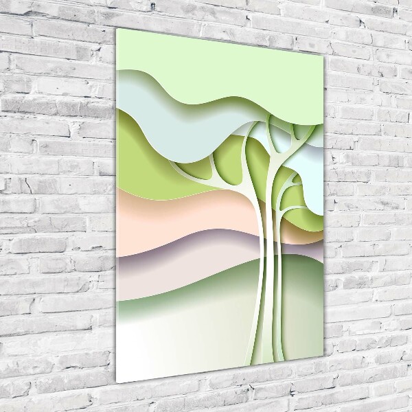 Cuadro de vidrio templado 4mm para pared vertical Árbol abstracto