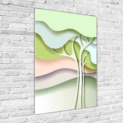 Cuadro de vidrio templado 4mm para pared vertical Árbol abstracto