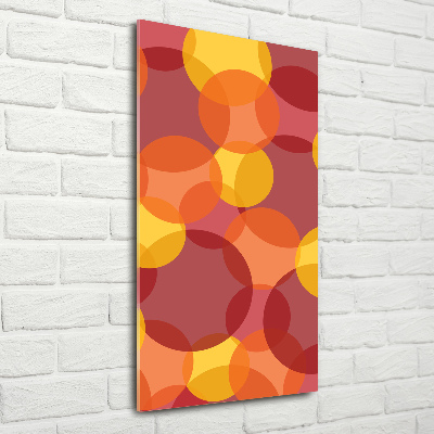 Cuadro decorativo en cristal con canto pulido vertical Círculos de colores