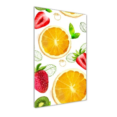 Cuadro de vidrio templado 4mm para pared vertical Fruta