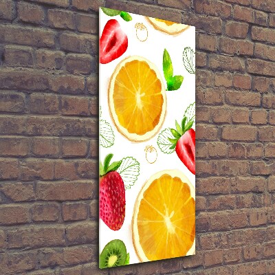 Cuadro de vidrio templado 4mm para pared vertical Fruta