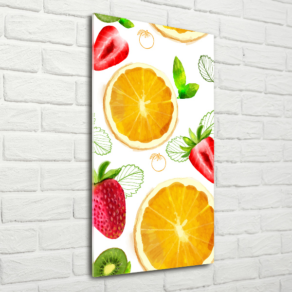 Cuadro de vidrio templado 4mm para pared vertical Fruta