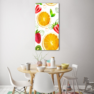 Cuadro de vidrio templado 4mm para pared vertical Fruta