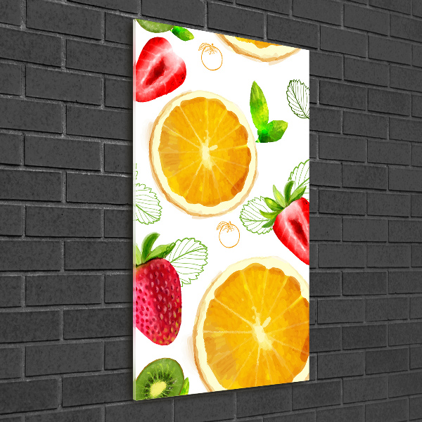 Cuadro de vidrio templado 4mm para pared vertical Fruta