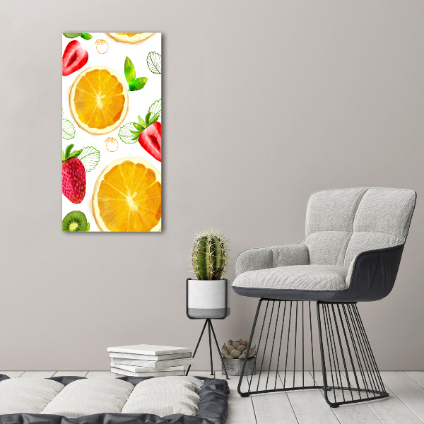 Cuadro de vidrio templado 4mm para pared vertical Fruta