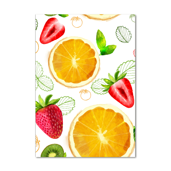 Cuadro de vidrio templado 4mm para pared vertical Fruta