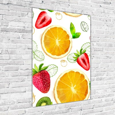 Cuadro de vidrio templado 4mm para pared vertical Fruta