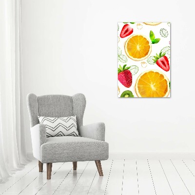Cuadro de vidrio templado 4mm para pared vertical Fruta