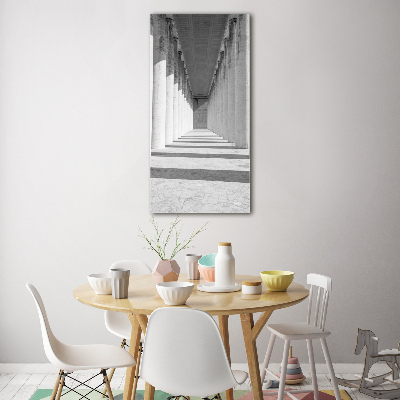 Cuadro decorativo en cristal con canto pulido vertical Corredor