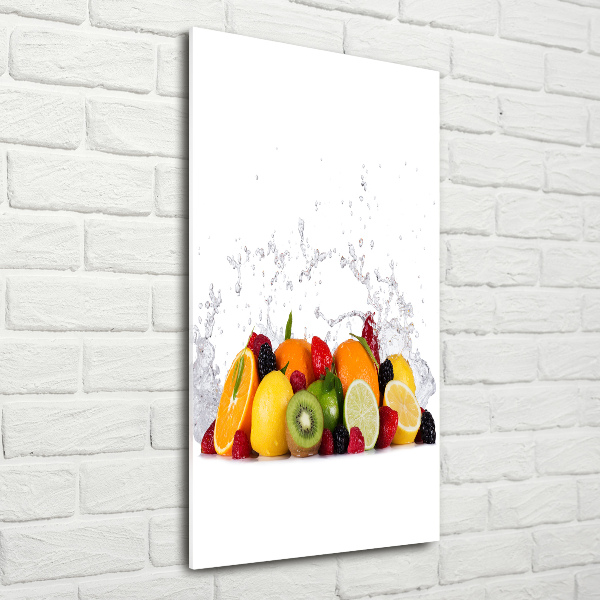 Cuadro de vidrio templado 4mm para pared vertical Fruta