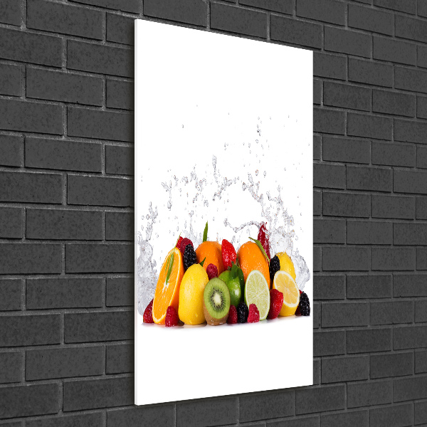 Cuadro de vidrio templado 4mm para pared vertical Fruta