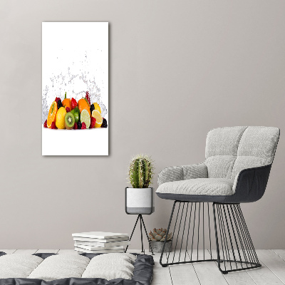 Cuadro de vidrio templado 4mm para pared vertical Fruta