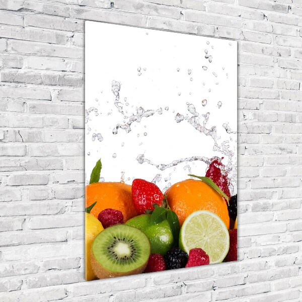 Cuadro de vidrio templado 4mm para pared vertical Fruta
