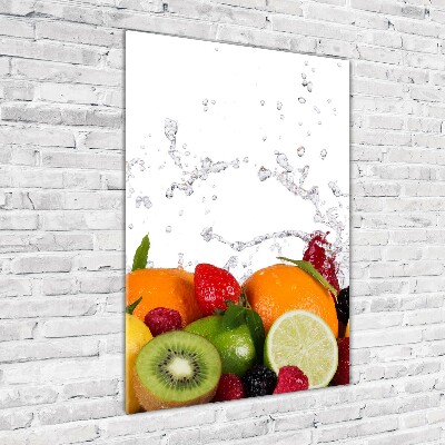 Cuadro de vidrio templado 4mm para pared vertical Fruta