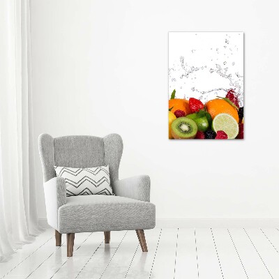 Cuadro de vidrio templado 4mm para pared vertical Fruta