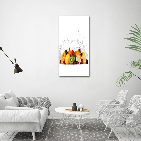 Cuadro de vidrio templado 4mm para pared vertical Fruta