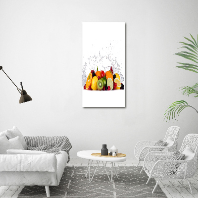 Cuadro de vidrio templado 4mm para pared vertical Fruta