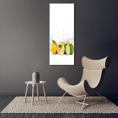 Fotocuadro de cristal elegante para hogar vertical Frutas cítricas