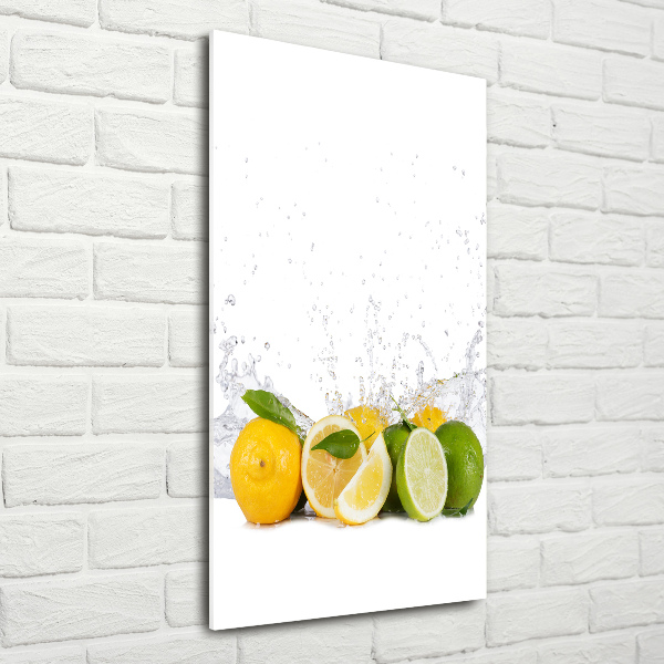 Fotocuadro de cristal elegante para hogar vertical Frutas cítricas