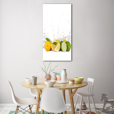 Fotocuadro de cristal elegante para hogar vertical Frutas cítricas