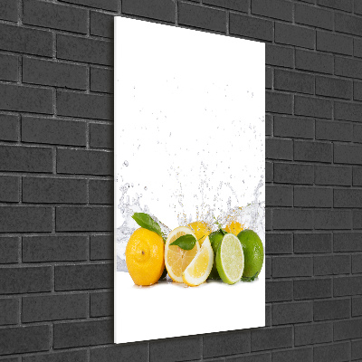 Fotocuadro de cristal elegante para hogar vertical Frutas cítricas
