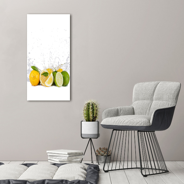Fotocuadro de cristal elegante para hogar vertical Frutas cítricas