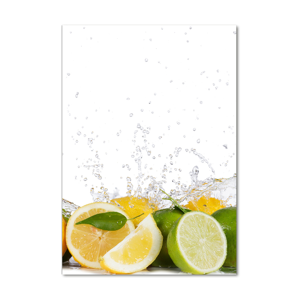 Fotocuadro de cristal elegante para hogar vertical Frutas cítricas