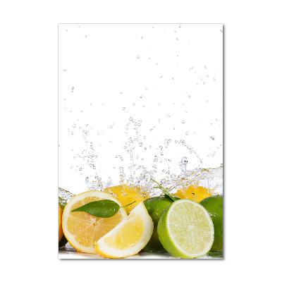 Fotocuadro de cristal elegante para hogar vertical Frutas cítricas