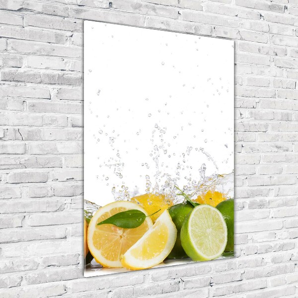 Fotocuadro de cristal elegante para hogar vertical Frutas cítricas