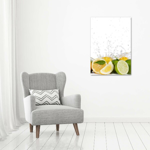 Fotocuadro de cristal elegante para hogar vertical Frutas cítricas