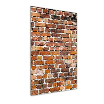 Cuadro decorativo en cristal con canto pulido vertical pared de ladrillos
