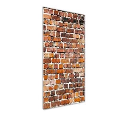 Cuadro decorativo en cristal con canto pulido vertical pared de ladrillos