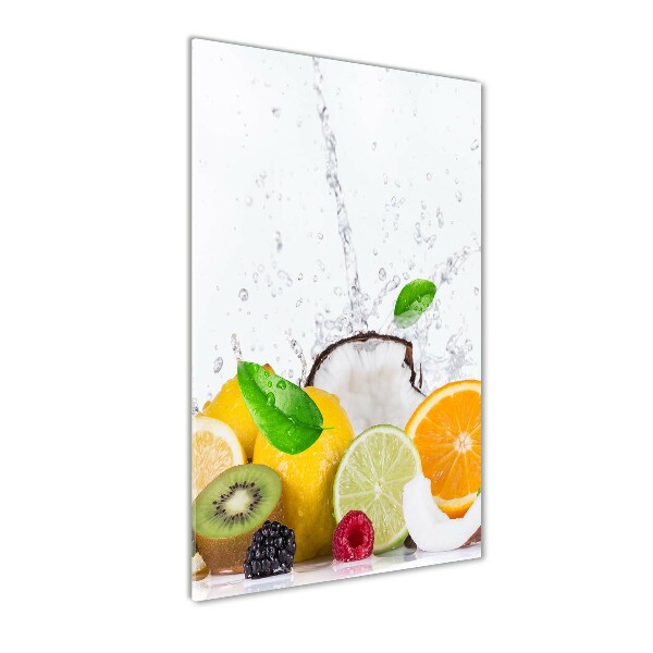 Cuadro de cristal moderno efecto brillo vertical Fruta