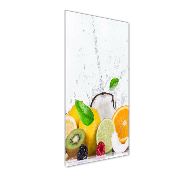 Cuadro de cristal moderno efecto brillo vertical Fruta