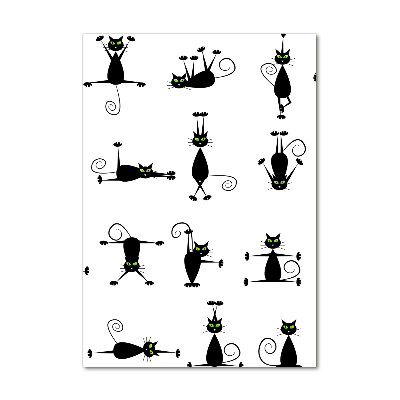 Fotocuadro de cristal elegante para hogar vertical Gatos