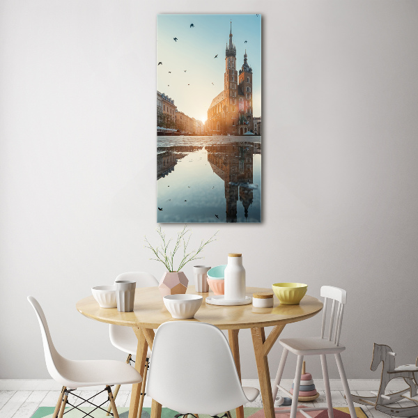 Cuadro de cristal moderno efecto brillo vertical Cracovia, Polonia