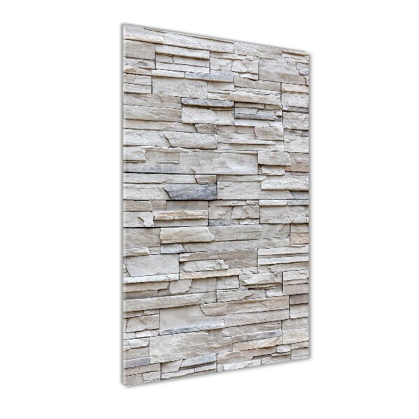 Fotocuadro de cristal elegante para hogar vertical Muro de piedra