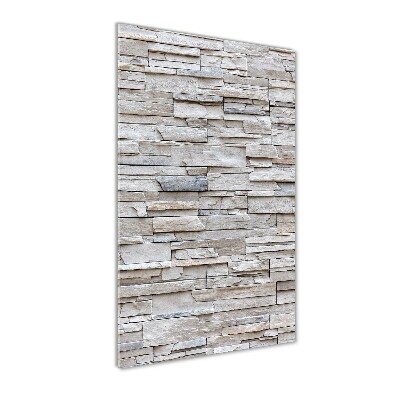 Fotocuadro de cristal elegante para hogar vertical Muro de piedra