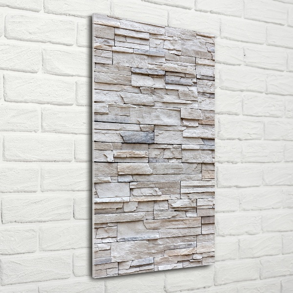 Fotocuadro de cristal elegante para hogar vertical Muro de piedra