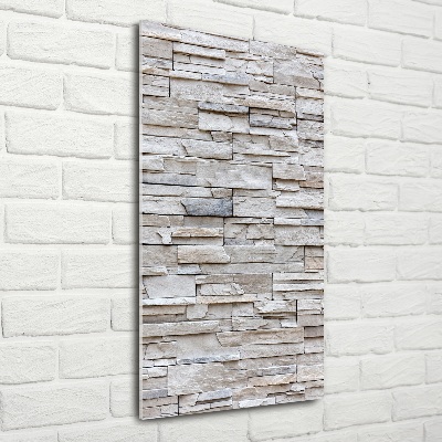 Fotocuadro de cristal elegante para hogar vertical Muro de piedra