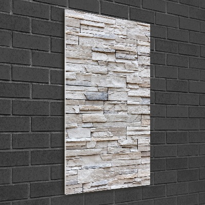 Fotocuadro de cristal elegante para hogar vertical Muro de piedra