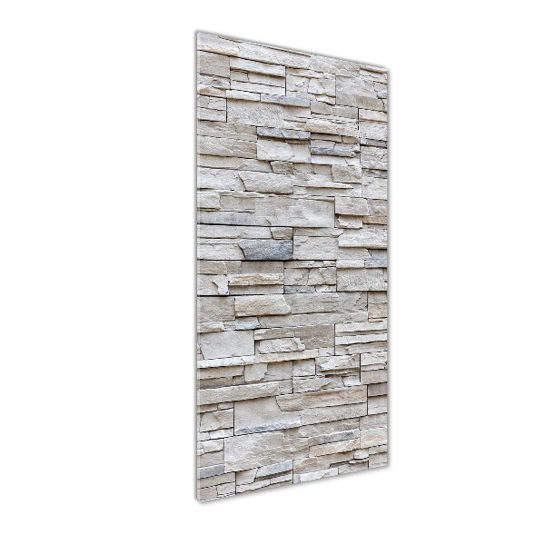Fotocuadro de cristal elegante para hogar vertical Muro de piedra