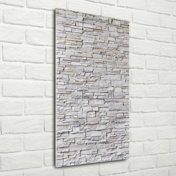 Cuadro de cristal moderno efecto brillo vertical Muro de piedra