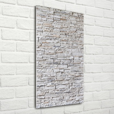 Cuadro de cristal moderno efecto brillo vertical Muro de piedra