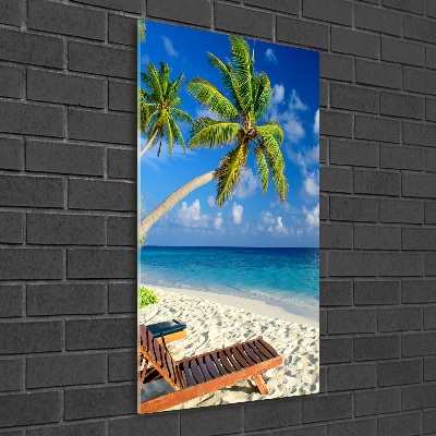 Cuadro de vidrio templado 4mm para pared vertical Playa tropical