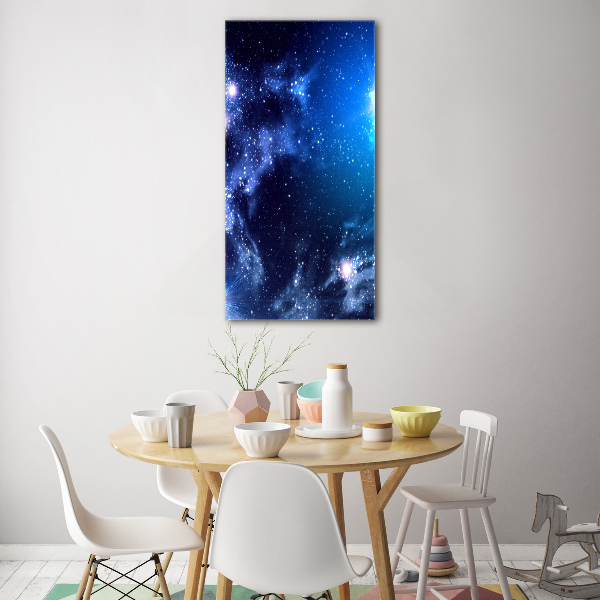 Cuadro decorativo en cristal con canto pulido vertical Nebulosa
