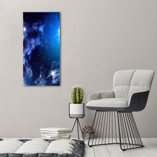 Cuadro decorativo en cristal con canto pulido vertical Nebulosa